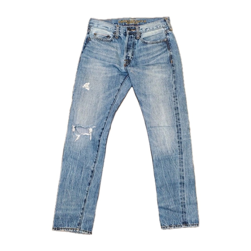 American Eagle Selvedge Distressed Button Fly 100% Cotton Slim Mens 29×30